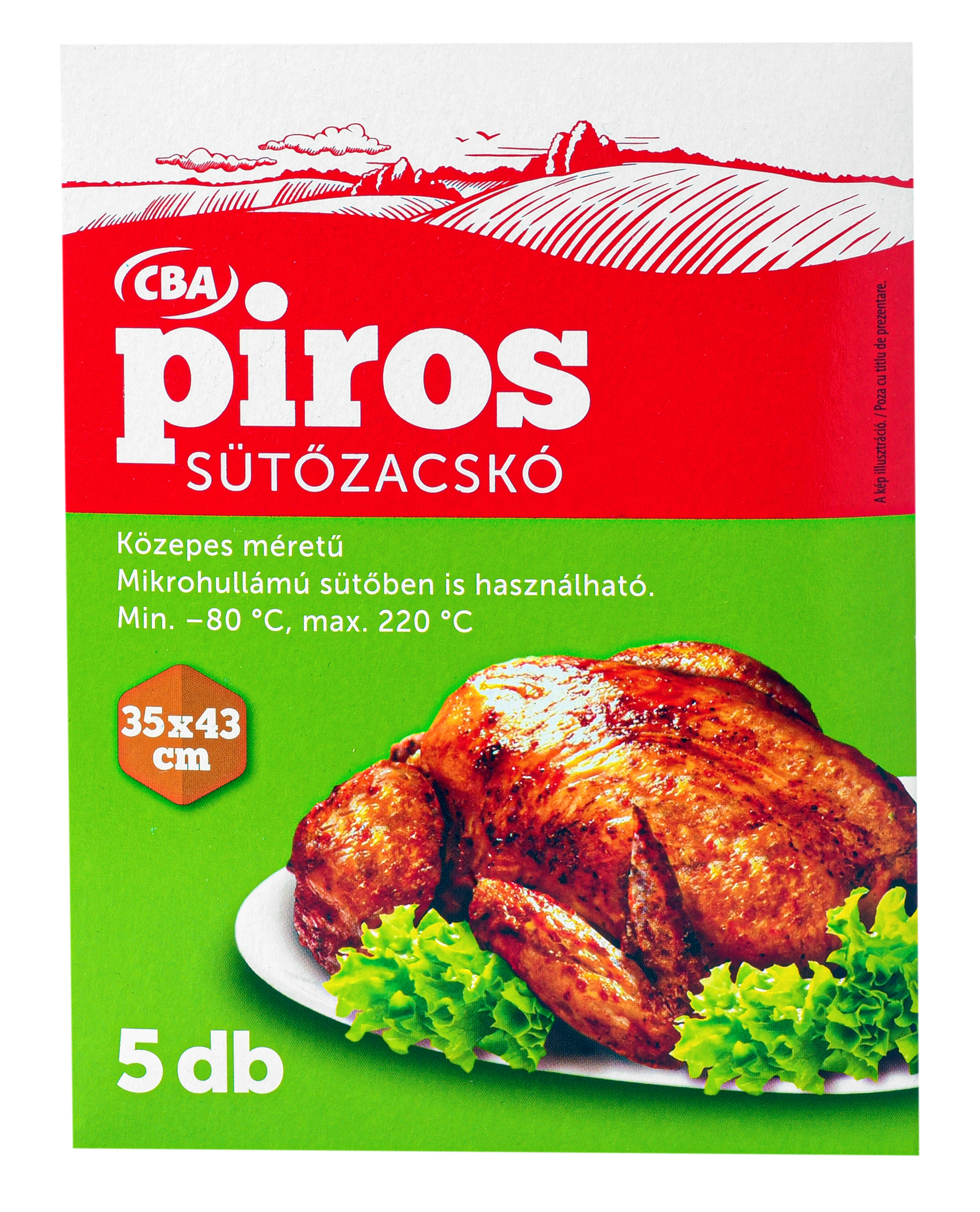 CBA Piros Sütőzacskó 5 db